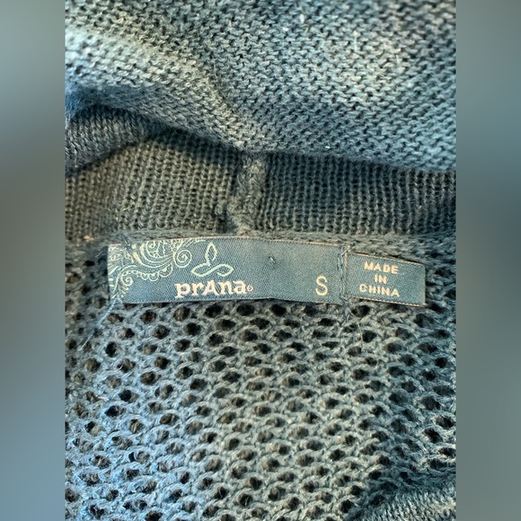 Prana Teal Green Cowl Neck Hemp and organic cotton Top with sheer Back size S - Picture 6 of 8